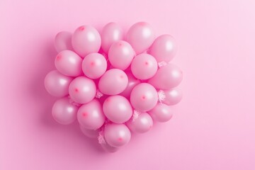 Poster - A cluster of pink balloons sitting on a pink background, great for parties and celebrations