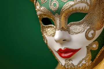 Poster - A close-up shot of someone wearing a mask