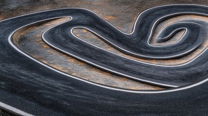 Aufkleber - A scenic winding road shaped like a heart, perfect for romantic or whimsical uses
