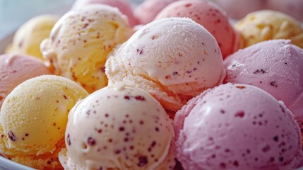 Poster - A colorful bowl filled with various flavors of ice cream, perfect for a party or celebration