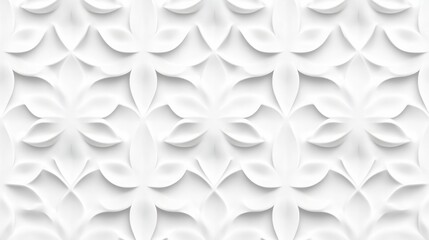 Poster - Elegant white floral pattern creates a sophisticated and modern background design for various applications in home decor and art. Generative AI