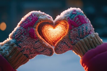 Poster - A person holding a heart shaped object in their hands, great for love and relationships themes
