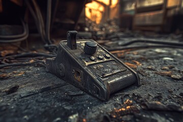 Poster - A close-up shot of a remote control lying on a floor, perfect for use in illustrations about technology or daily life