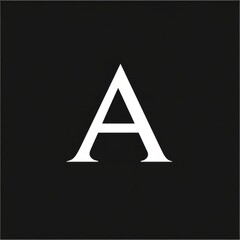 Aufkleber - Bold white letter A displayed on a solid black background showcasing modern design elements and minimalist aesthetics. Generative AI