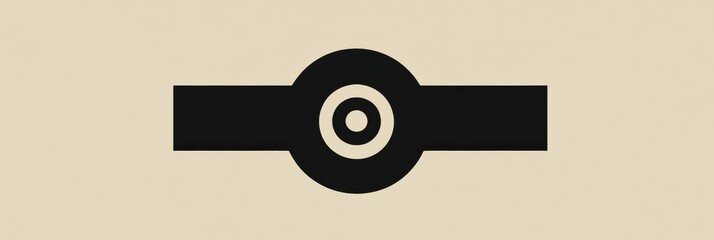 Fototapete - Abstract design featuring concentric circles and horizontal bands with a minimalist aesthetic in muted tones. Generative AI