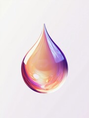 Leinwandbilder - Vibrant liquid droplet showcases colorful reflection in minimalistic design. Generative AI
