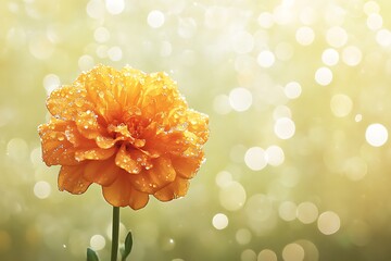 Wall Mural - Stunning Orange Flower with Dew Drops