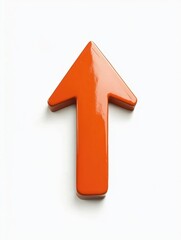 Fototapete - Bright orange upward arrow symbol indicating direction and movement on a clean background. Generative AI