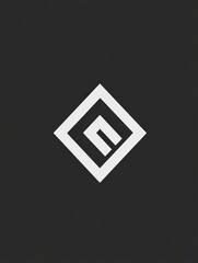 Fototapete - Minimalist black and white geometric design featuring a stylized letter in a diamond shape. Generative AI