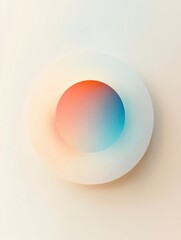 Poster - Circular design with gradient colors blending softly against a light background in minimalist artistic representation. Generative AI