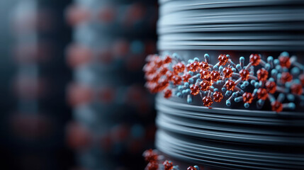 Aufkleber - Nanotechnology in healthcare showcases molecular structures and interactions, emphasizing innovation and precision in medical applications