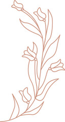 Wall Mural - lined flowers branch