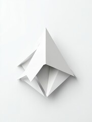 Poster - Unique geometric paper art piece displayed against a plain white background showcasing intricate folds and angles. Generative AI
