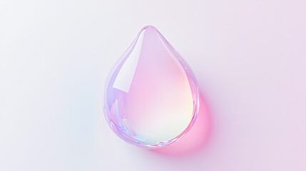 Poster - Colorful droplet of water reflecting light on a smooth surface creating a serene atmosphere. Generative AI