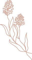 Wall Mural - lined flowers branch