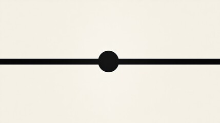 Poster - Simple line and circle design featuring a black dot on a cream background. Generative AI
