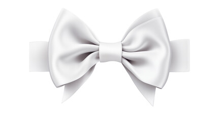 Wall Mural - Elegant White Satin Bow Perfect for Gift Wrapping Festive Decorations and Wedding Invitations