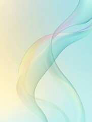 Aufkleber - Abstract colorful wave patterns resembling smoke on a light gradient background. Generative AI