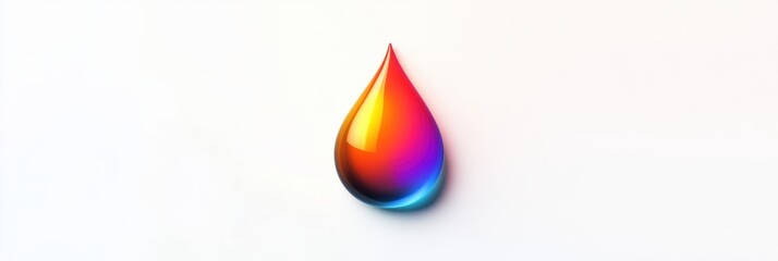 Leinwandbilder - Colorful water droplet design on a light background with gradient hues present visually striking art piece. Generative AI