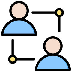 Poster - People Link Outline Color Icon
