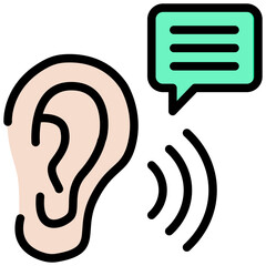 Wall Mural - Listening Outline Color Icon