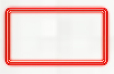 Aufkleber - Red neon glowing frame on transparent background. Blank empty template for design, decoration. Futuristic modern border. Glowing light. Electric line illustration. Creative abstract shape. Use for