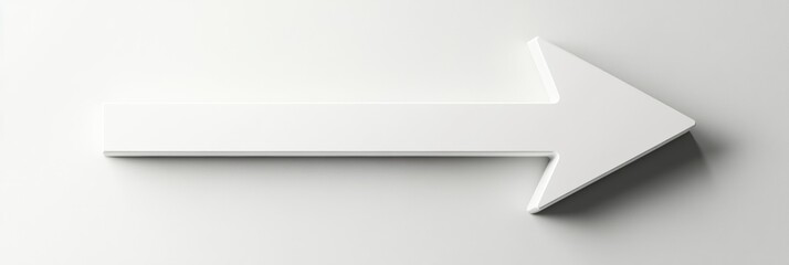 Aufkleber - White arrow pointing right on light background suitable for directional signs or design elements. Generative AI