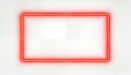 Aufkleber - Neon red glowing frame on transparent background. Abstract modern design element. Versatile graphic resource. Ideal for posters banners, digital templates. Blank space within frame suitable for