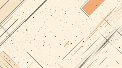 Leinwandbilder - Abstract composition with linear patterns and geometric shapes in soft earthy tones. Generative AI