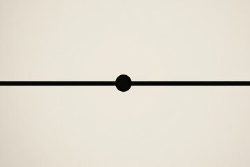 Aufkleber - Minimalist design featuring a black line and a central dot against a light background. Generative AI