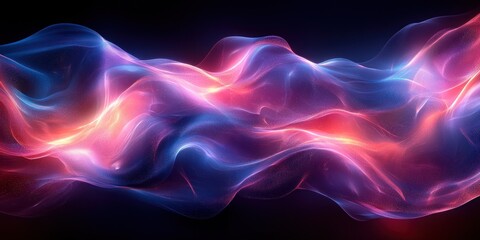 Aufkleber - Futuristic Abstract Design with Floating Transparent Shapes and Neon Lighting