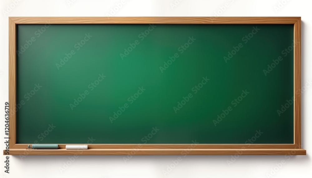 Empty green chalkboard with wooden frame. Blank board perfect for ...