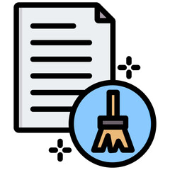 Poster - Data Cleaning Outline Color Icon