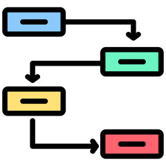 Poster - Process Outline Color Icon