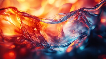 Poster - Abstract Refraction of Light through Glass with Vibrant Colors and Dynamic Composition