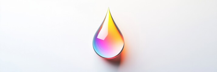Fototapete - Colorful water drop on a soft background highlighting its vibrant hues and shape. Generative AI