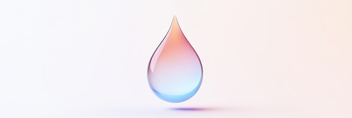 Leinwandbilder - Beautiful drop of water suspended in air with soft gradient colors reflecting light. Generative AI