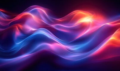 Poster - Futuristic Abstract Minimalist 3D Render of Smooth Shapes in Blue and Purple Gradient