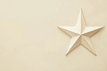 Fototapete - Crafted decorative star in minimalist style on light background. Generative AI