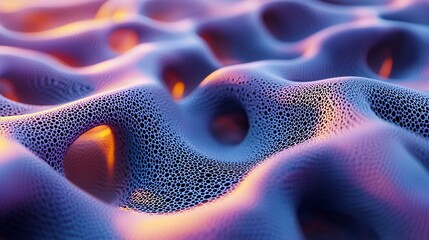 Poster - Abstract textured surface with glowing orange highlights.