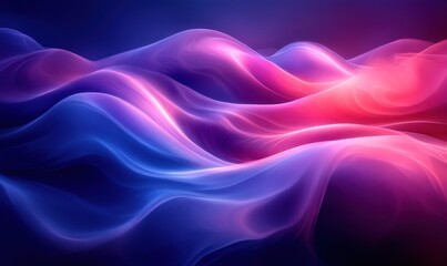 Poster - Abstract Digital Art Smooth Curves Flowing Purple Blue Gradient