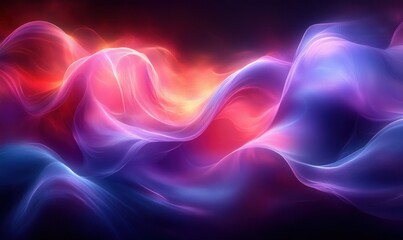 Poster - Futuristic Abstract Curves in Purple and Blue with Smooth Lighting