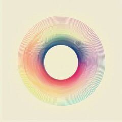 Fototapete - Colorful concentric circles create a vibrant design with a central empty space for creative applications. Generative AI