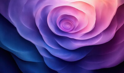 Poster - Minimalist Abstract Gradient Blue and Purple Circles with Soft Lighting