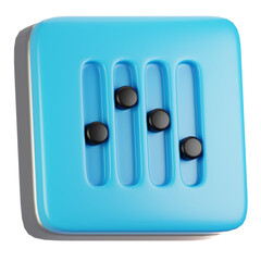 Poster - 3d rendering general user interface icon concept. 3d render equalizer icon
