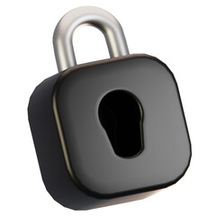 Poster - 3d rendering general user interface icon concept. 3d render lock icon