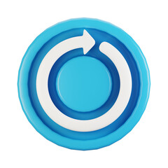 Poster - 3d rendering general user interface icon concept. 3d render refresh icon