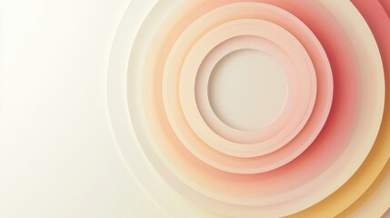 Poster - Circular design with layered textures in soft pastel tones creating a calming aesthetic for interior decor. Generative AI
