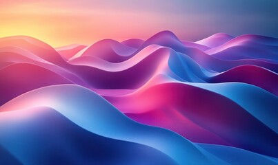 Poster - Surreal Abstract Composition of Overlapping Blue and Purple Rings in Gradient with Soft Lighting