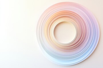 Leinwandbilder - Circular layers of colorful paper create an artistic display in a minimalistic setting. Generative AI